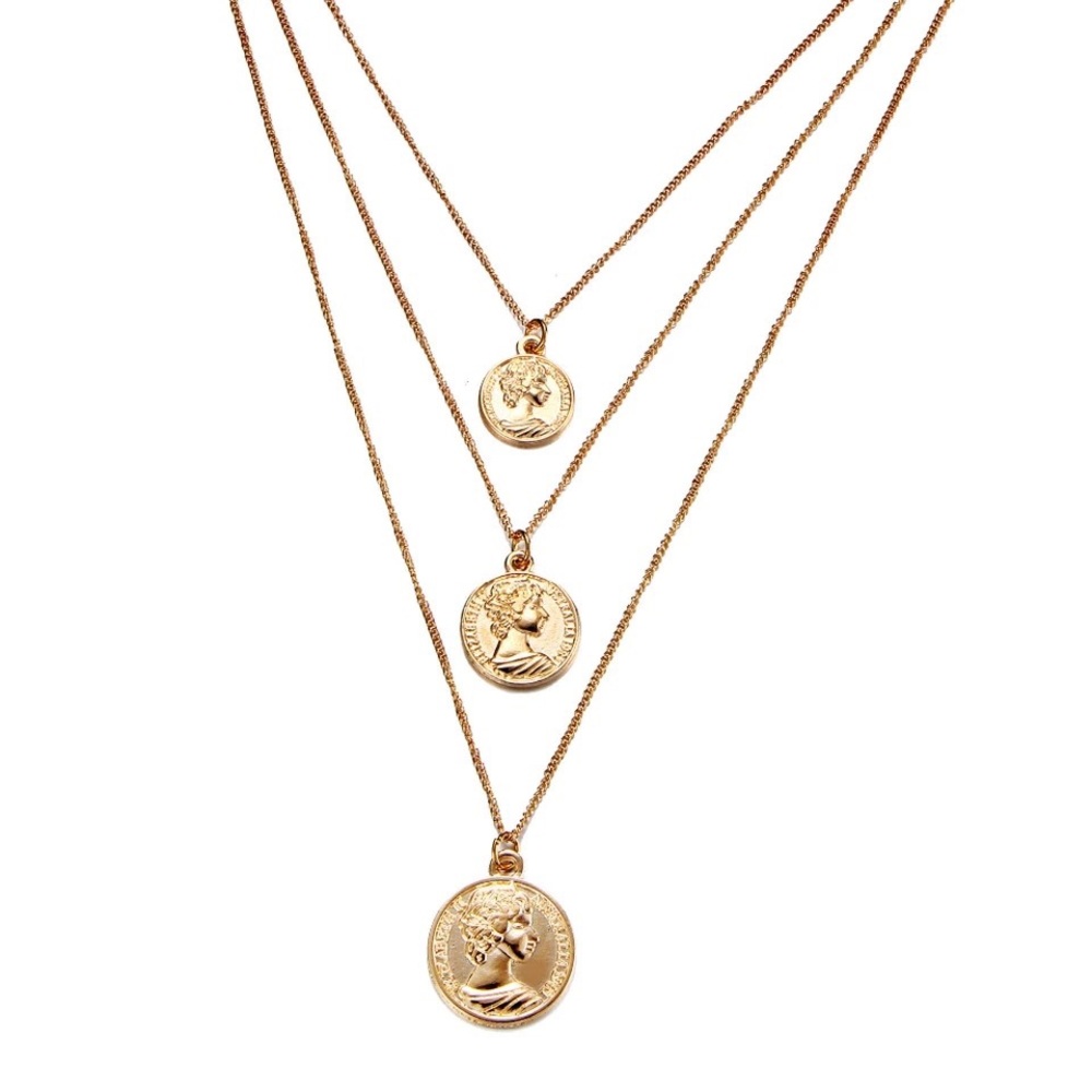 ‼️3/$30 Boho Multilayer Coin Gold Choker Necklace - Picture 3 of 6